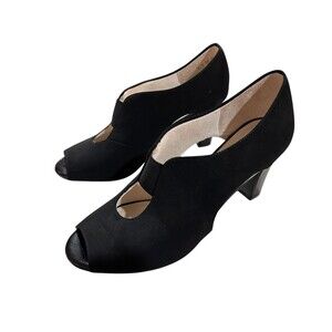 LifeStride Womens Carla Black Faux Suede Pumps Shoes size 11 NEW